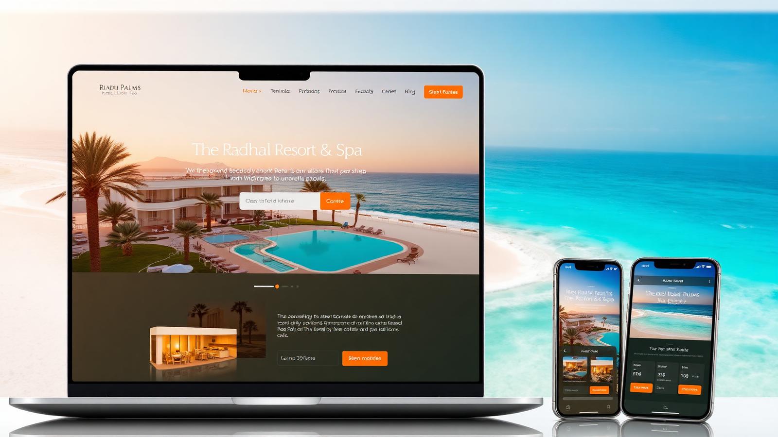 Riadh Palms Resort & Spa — Site web & moteur de réservation — Réalisation et projet Apeiron Technologies